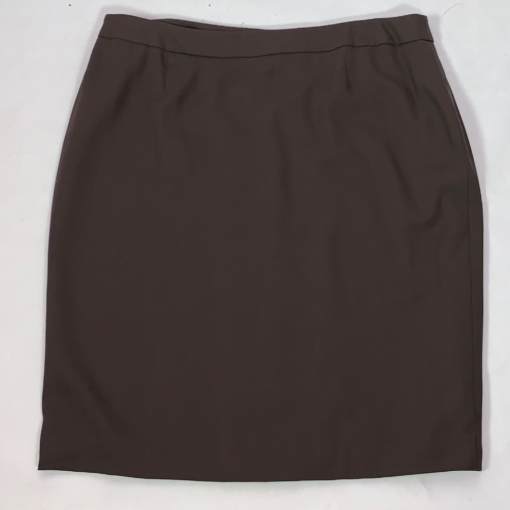 BRAND NEW WORTH BROWN WOOL CREPE PENCIL SKIRT 18 - Picture 5 of 6